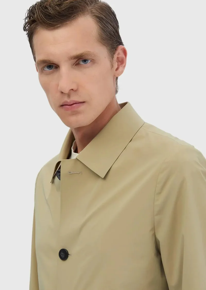 RAMSEY Saffron Regular Fit Shirt Collar Casual Weaving Rain Coat